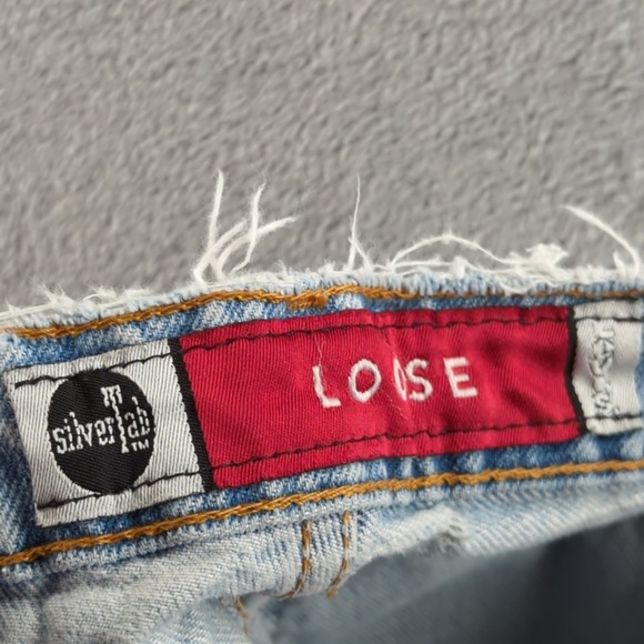 Vintage Levis SilverTab Loose Jeans Fits 26x28 Light Blue Distressed Y2K - Picture 5 of 16